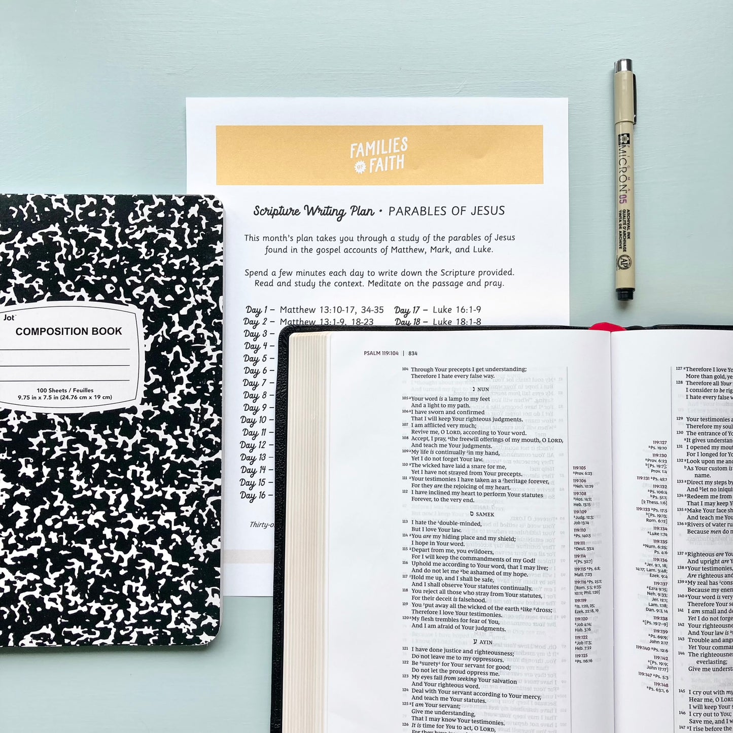 Parables of Jesus Scripture Writing Plan