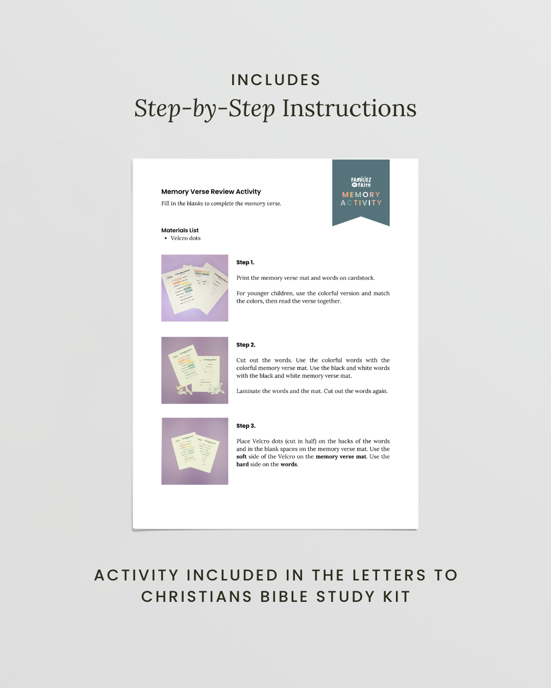 2 Timothy 3:16-17 Memory Verse Review Activity