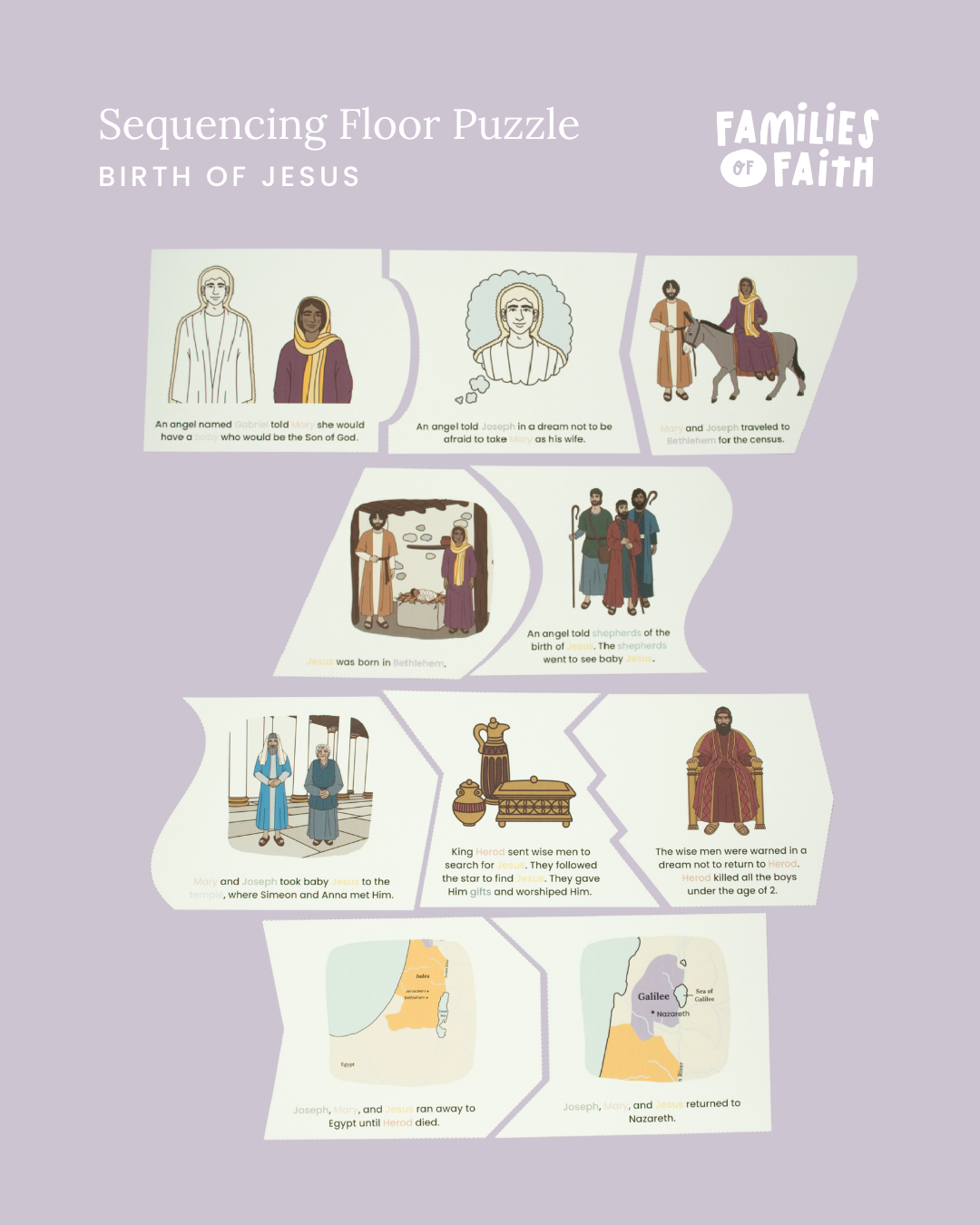 Birth of Jesus Sequencing Floor Puzzle