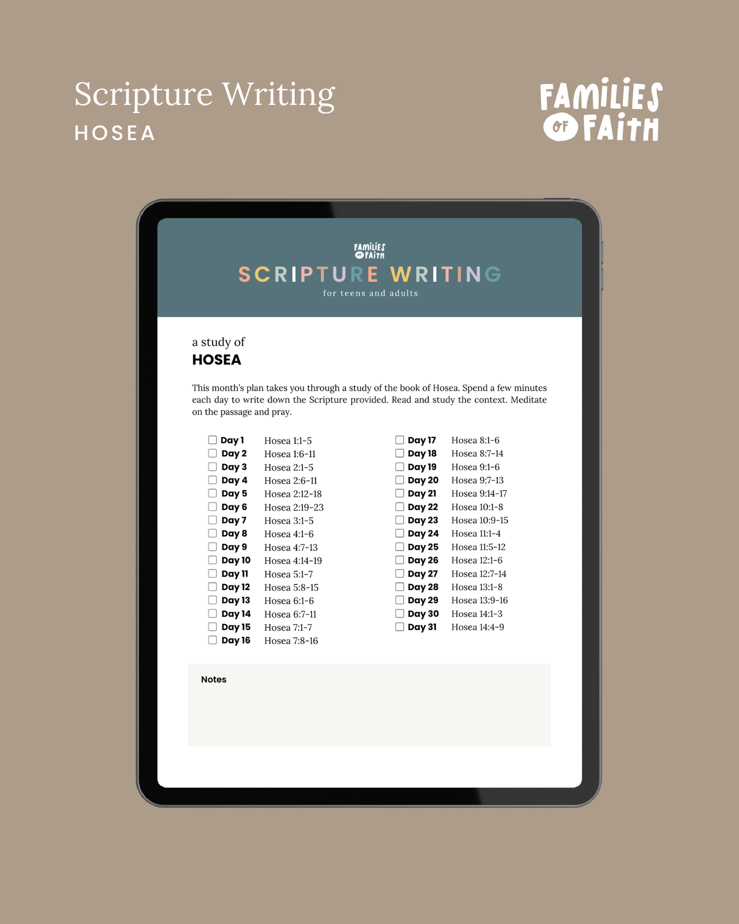 Hosea Scripture Writing Plan