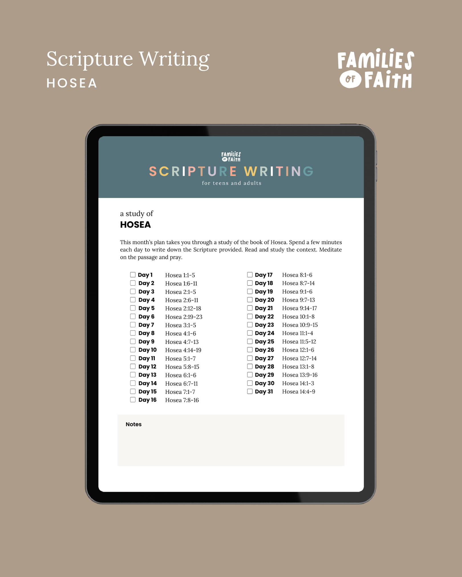 Hosea Scripture Writing Plan