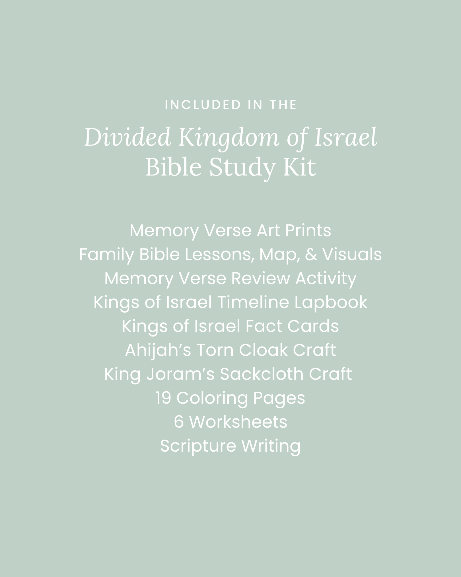 Divided Kingdom of Israel Bible Study Kit