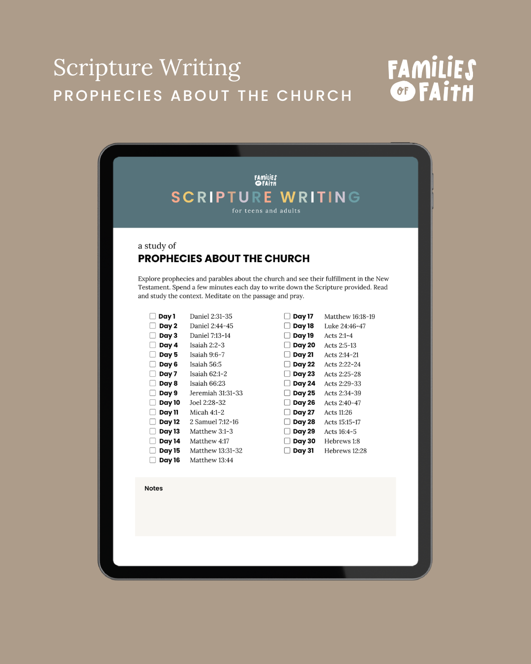 Church Scriptire Prophecies About the Church Scripture Writing Plan – Families of Faith
