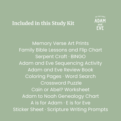 Adam and Eve Bible Study Kit