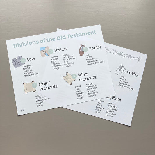 Divisions of the Old and New Testaments Review Posters