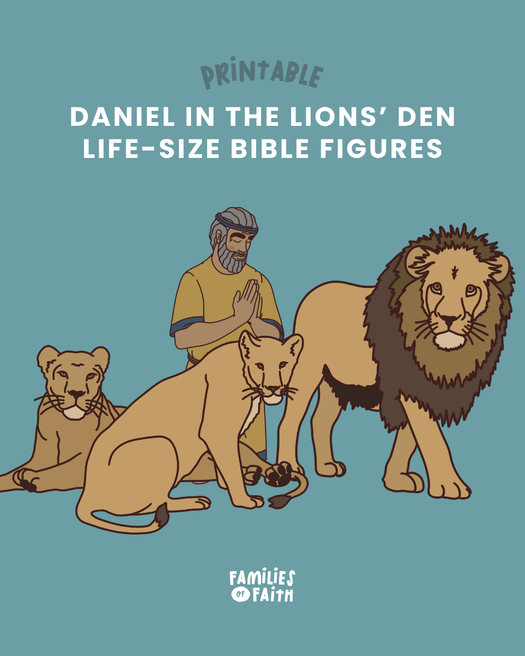 Daniel in the Lions' Den Life-Size Bible Figure
