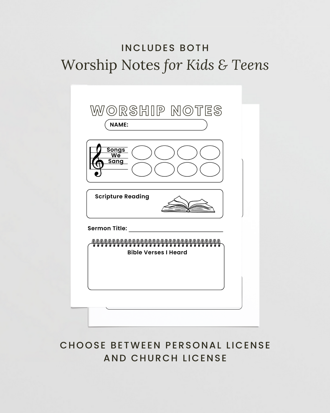 Worship Notes for Kids and Teens