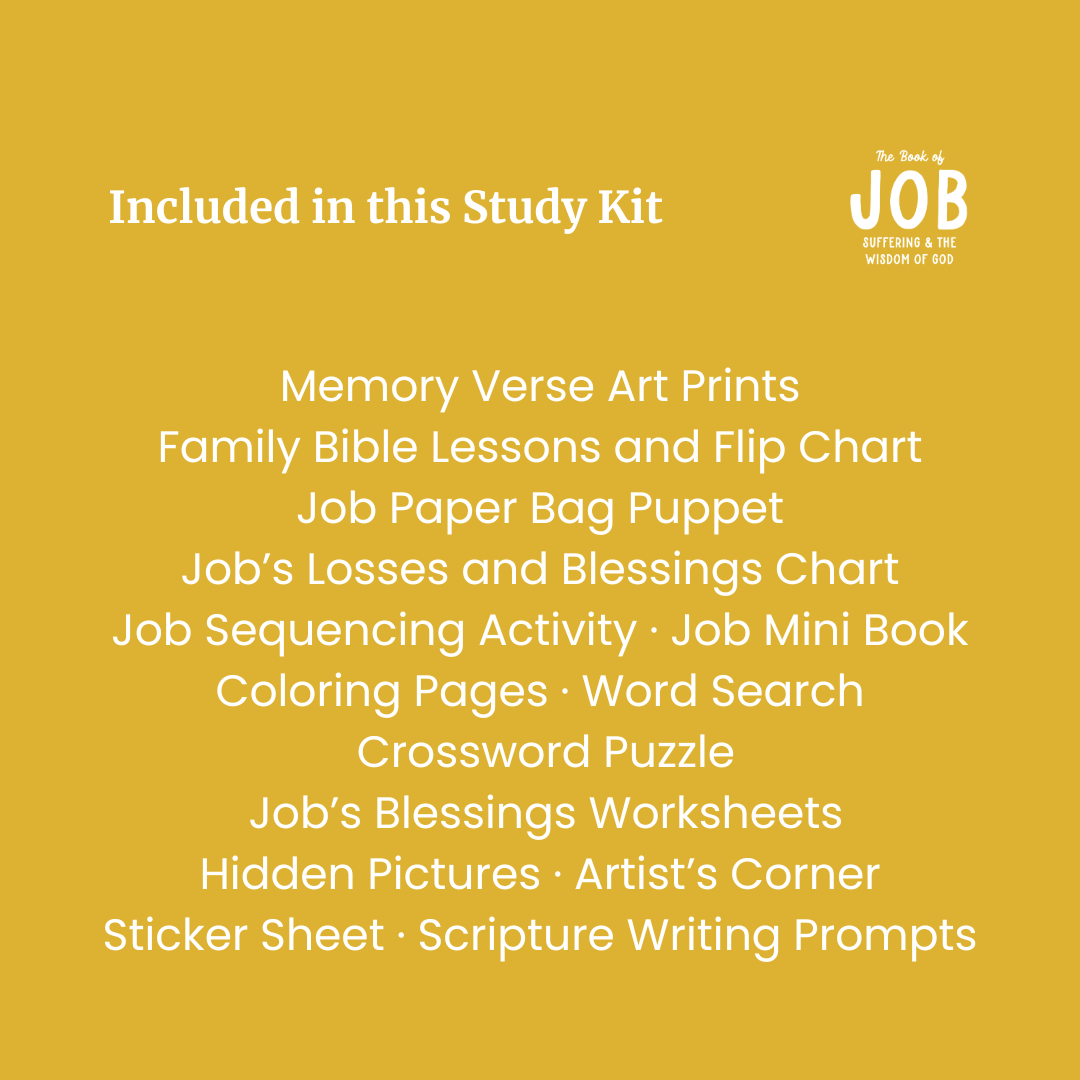 Job Faith Tested Activity Job Bible Study Kit – Families of Faith