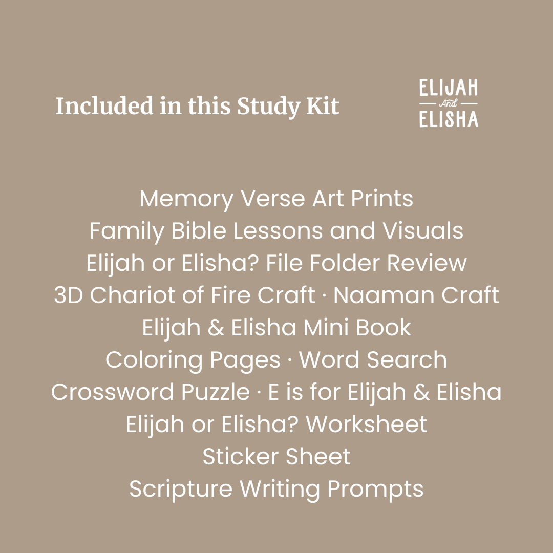 Elijah and Elisha Bible Study Kit