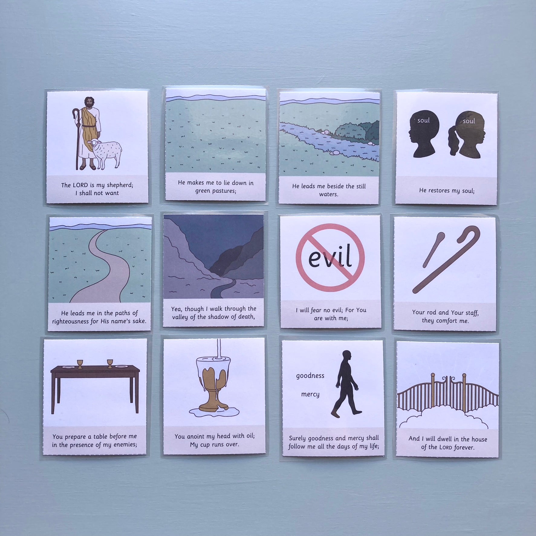 Psalm 23 Memory Verse Sequencing Activity