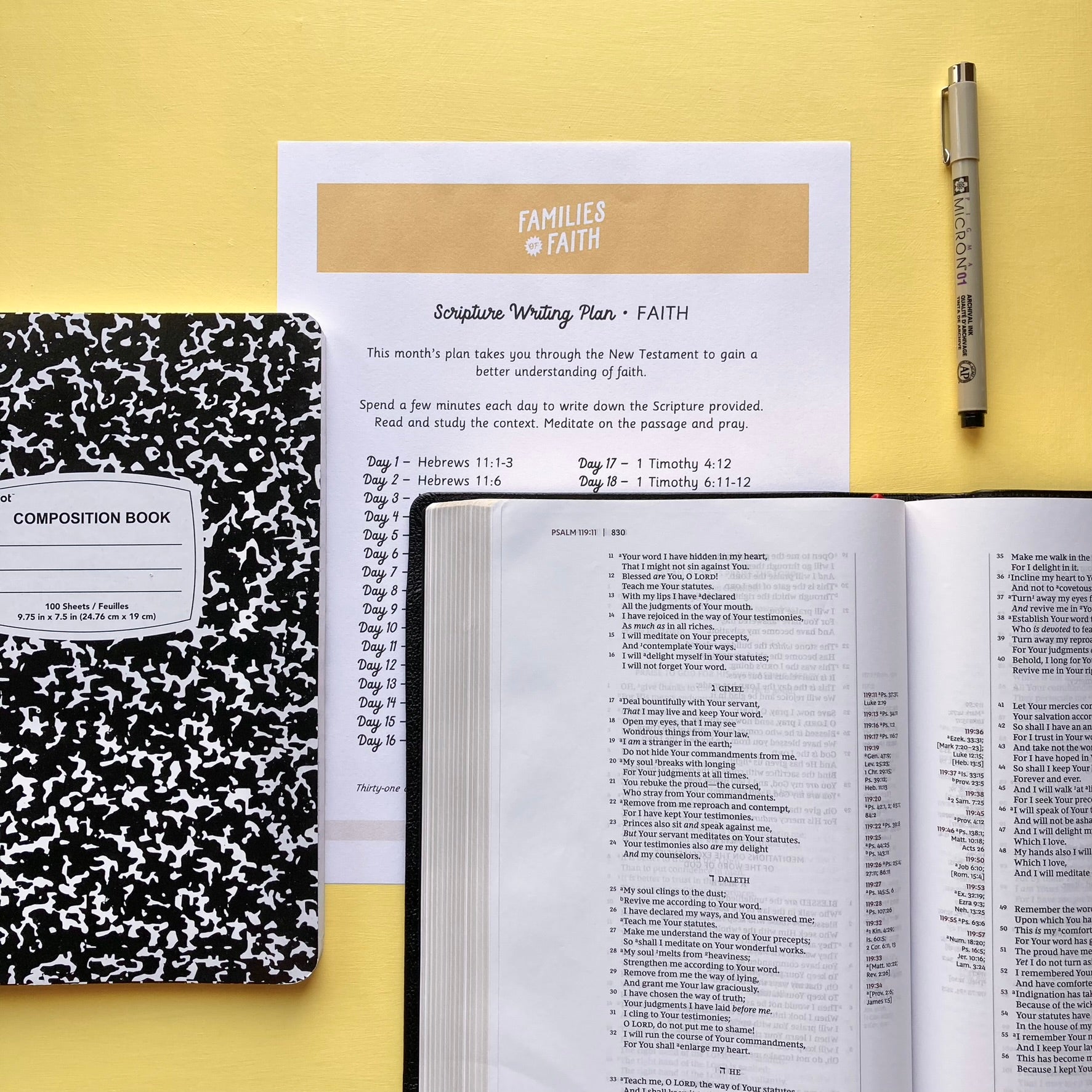 Faith Scripture Writing Plan – Families of Faith