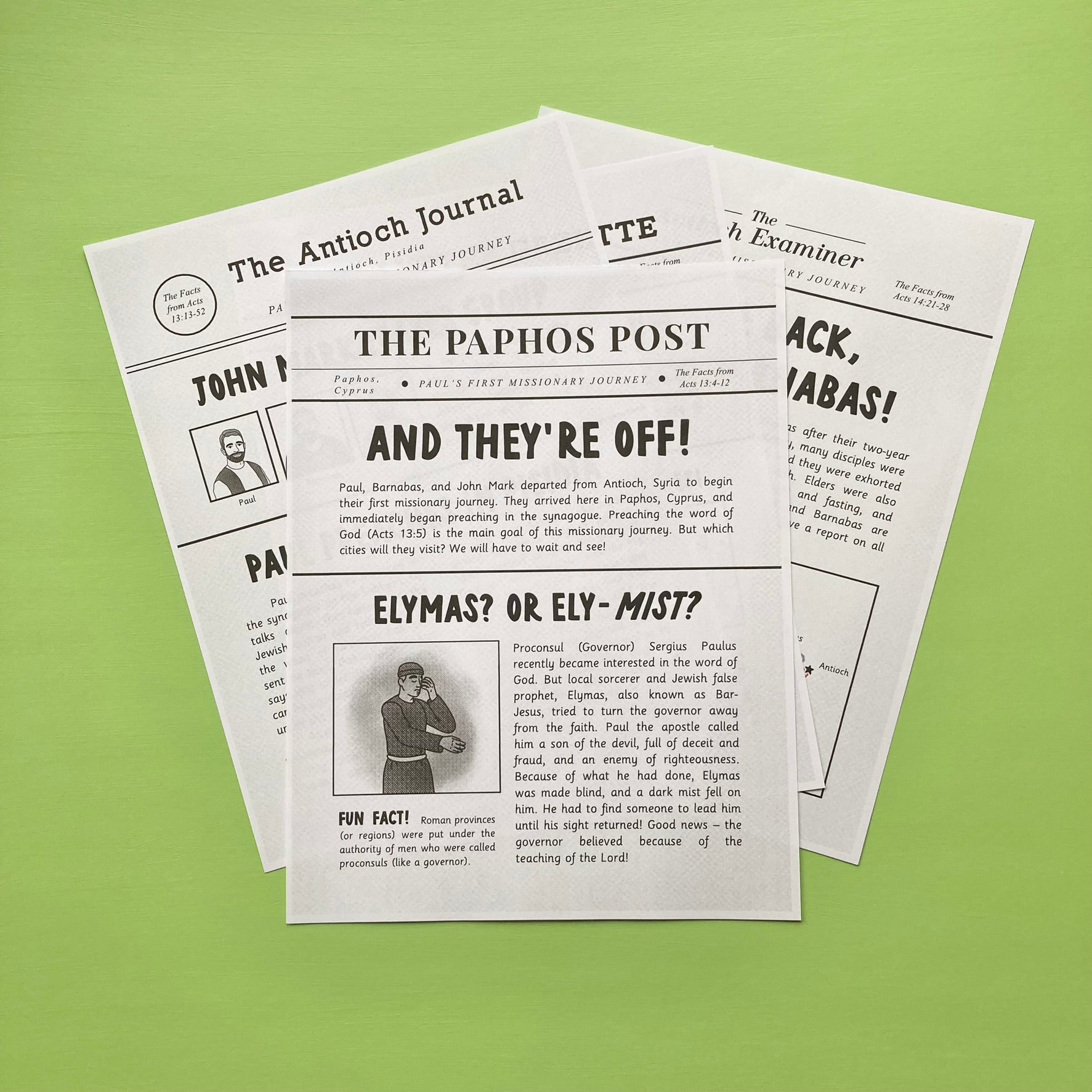 Traveling with Paul Newspaper Lesson Summaries