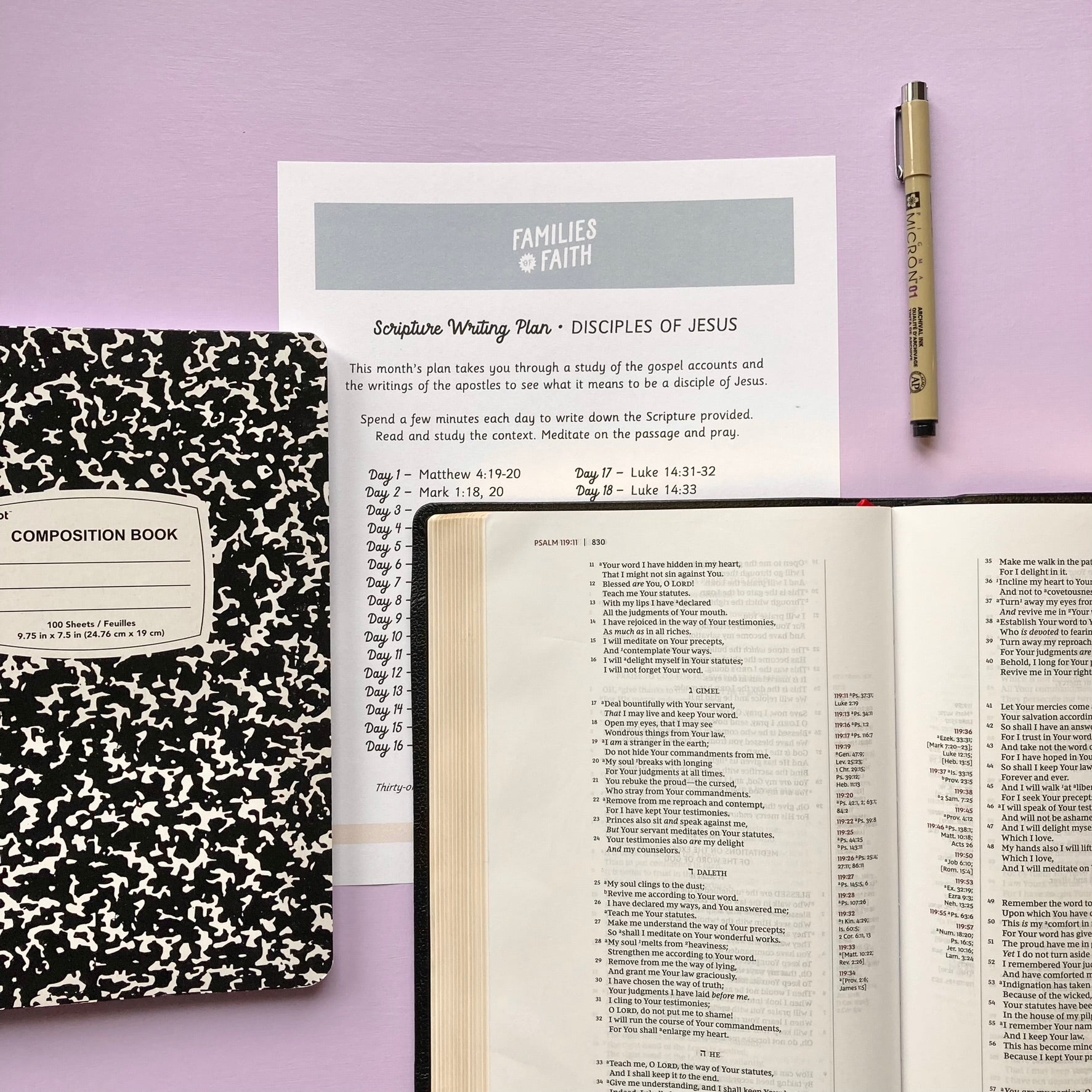 Disciples of Jesus Scripture Writing Plan